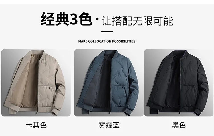 Men's Quilted Stand-Collar Zip Jacket | Warm & Relaxed Fit