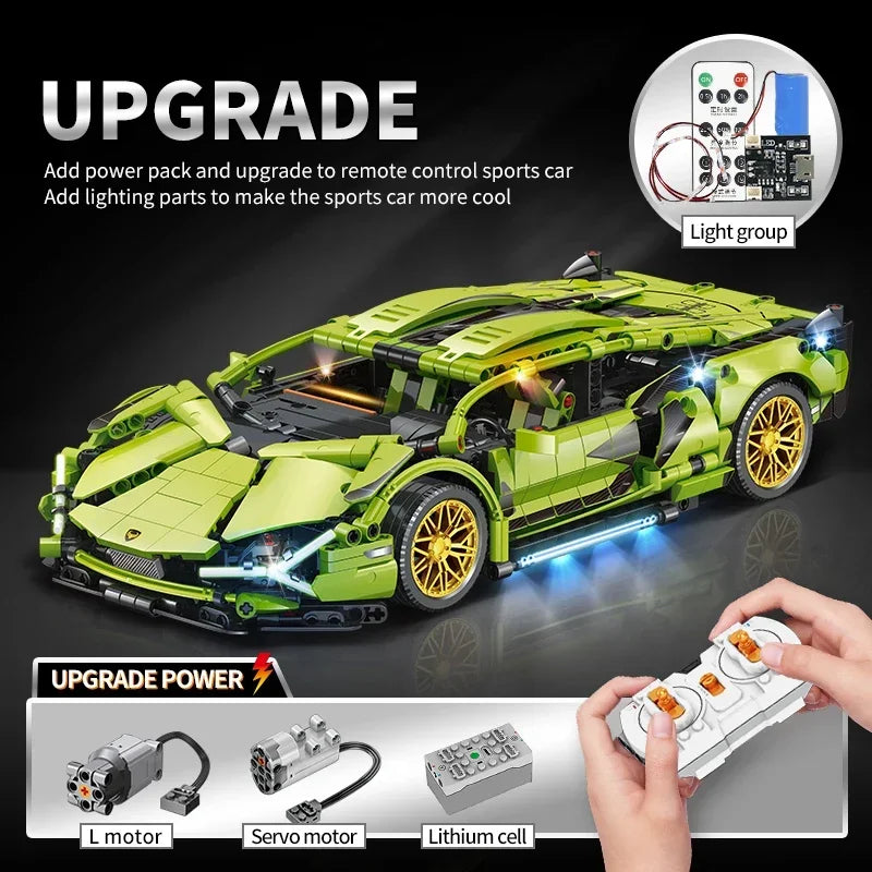Creative DIY Racing Car Model Building Bricks Kit Advanced MOC Construction Toys for Adults Boys Girls Holiday Gift Idea