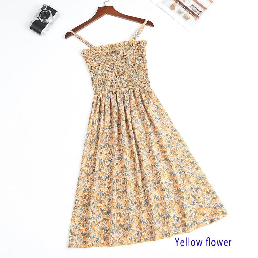 Summer Chiffon Spaghetti Strap Mini Dress