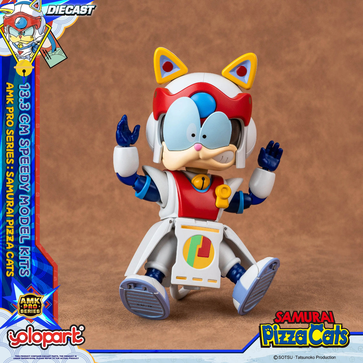 YOLOPARK 13.3cm Samurai Pizza Cats AMK PRO Series Speedy Model Kit TOY Gift For girl boy