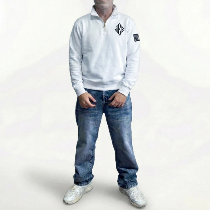 Y2K Retro 3D Embroidery Quarter-Zip