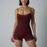 Lace Patchwork Fitness Bodysuit