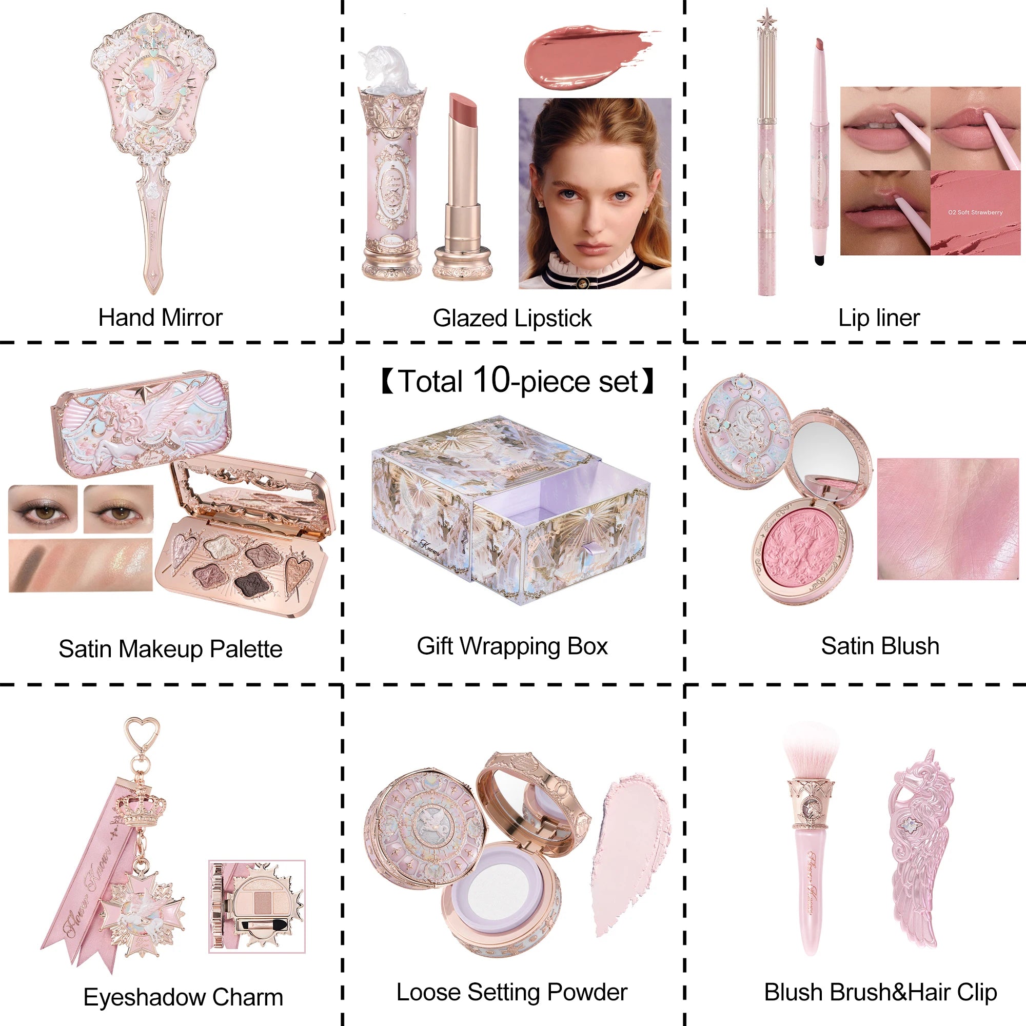 Flower Knows Knight Unicorn Makeup Gift Set