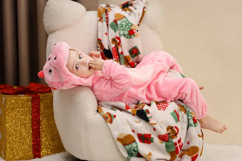 Plush Hooded Baby Winter Romper