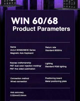 AULA WIN60 WIN68 HE Magnetic Keyboards Esports Rapid Trigger 8K Return RGB Hotswap Wired Gaming Mechanical Keyboard for Pc Gamer