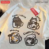Mocha Latte Cat Graphic Tee