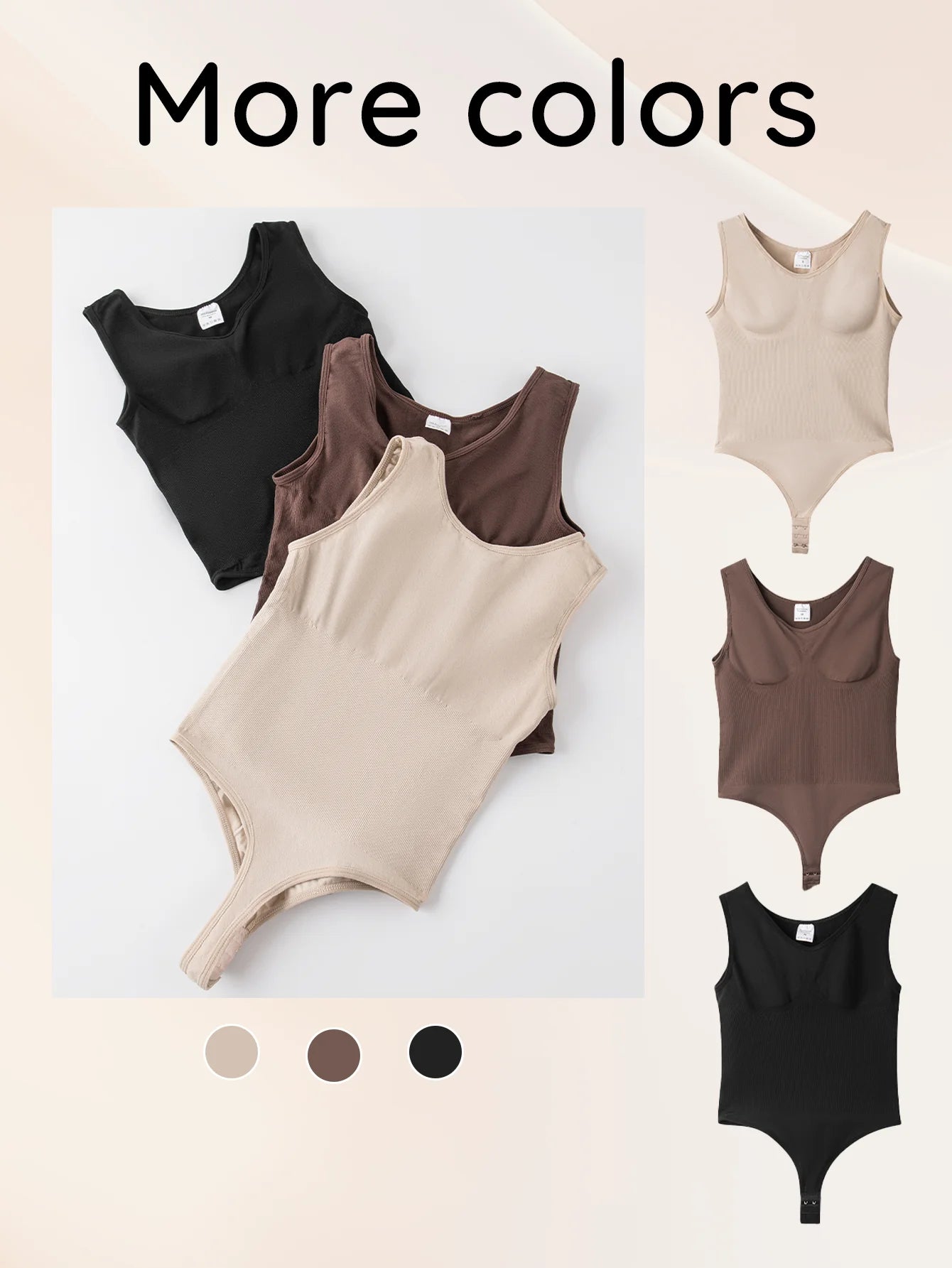 Seamless Thong Shapewear Bodysuit – Firm Tummy Control Fajas Body Shaper for Women