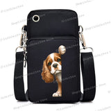 New Mobile Phone Bag Funny Anime Dog Print Shoulder Messenger Bag Women Men Coin Purse Handbag Animal Lover Small Crossbody Bag