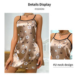 Elegant Floral Satin Nightdress