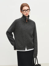Women's Loose Fit Wool Blend Zipper Cardigan – Fall/Winter 2025 USA Style