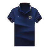 Men's Embroidered Cotton Polo – Casual Solid Colors