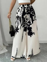 Women's Tropical Print Wide-Leg Pants