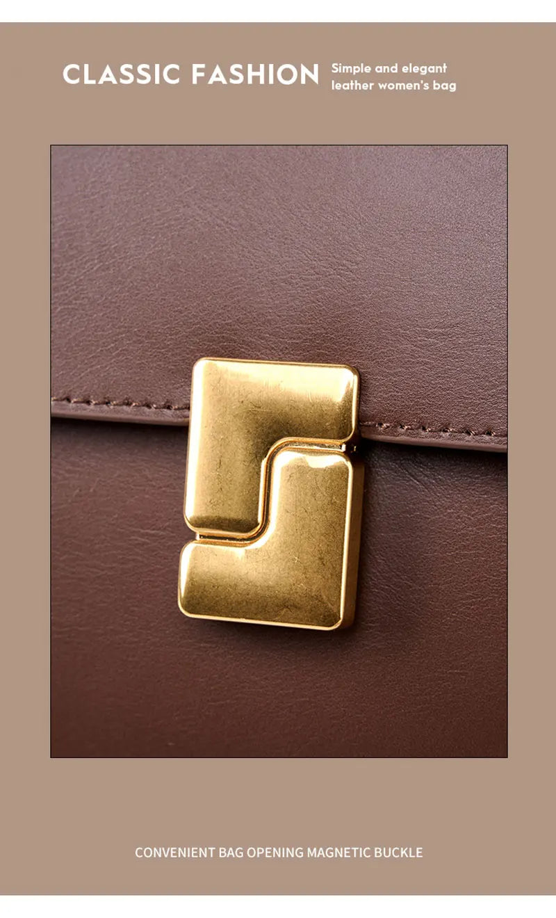 100% Genuine Leather Women's Shoulder Bag High Quality Luxury Designer Crossbody Bags Fashion Cowhide Female Handbags