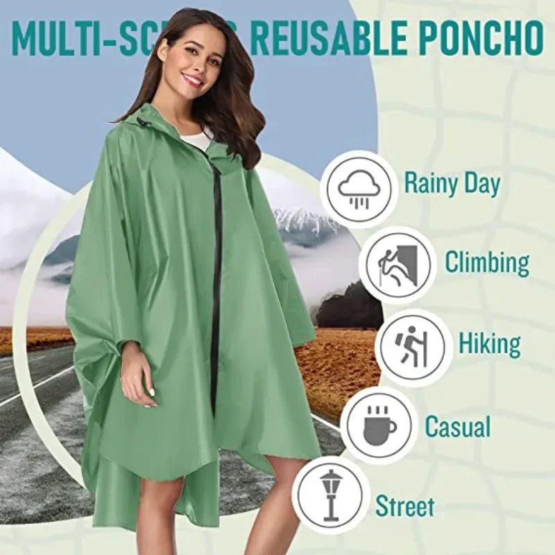 Waterproof Hooded Rain Poncho – Lightweight & Stylish