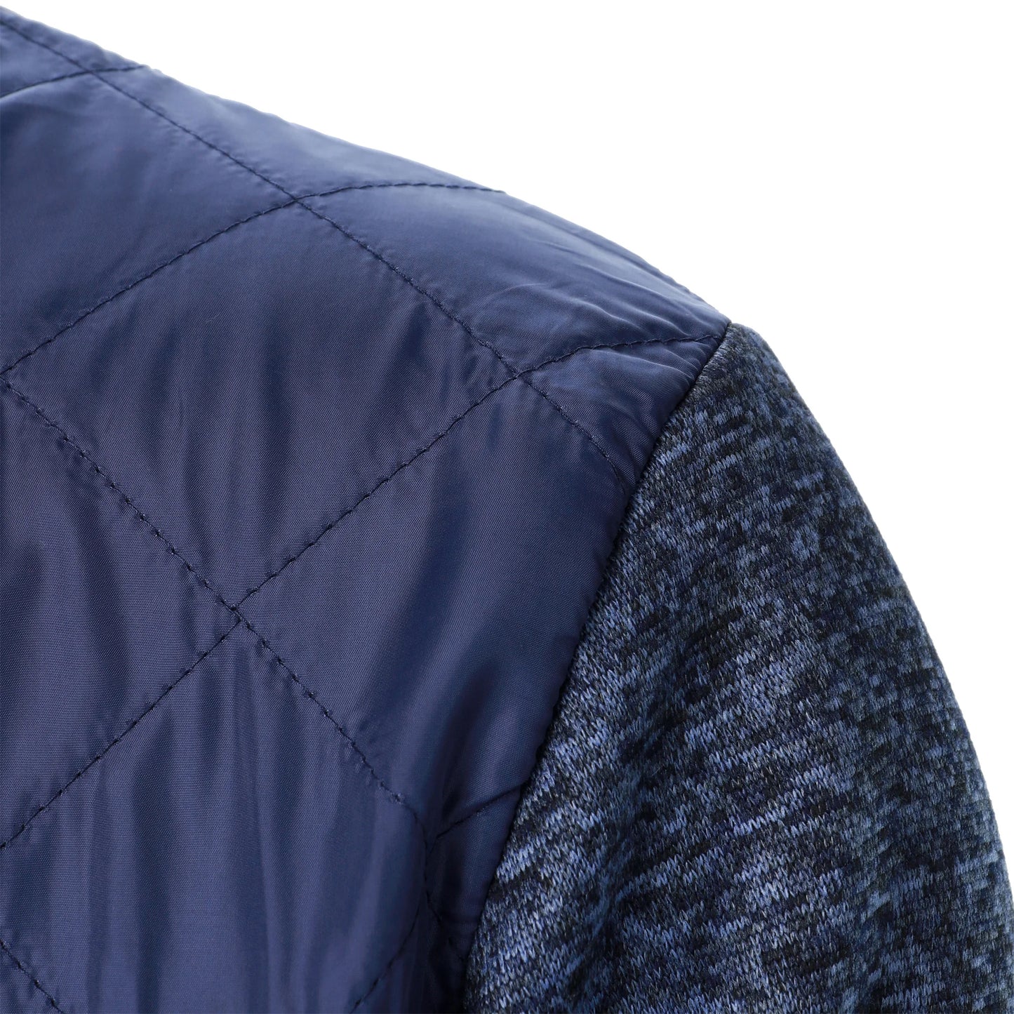Men's Autumn/Winter Zip-Up Knit Jacket – Striped Check Stand Collar Sweater Coat