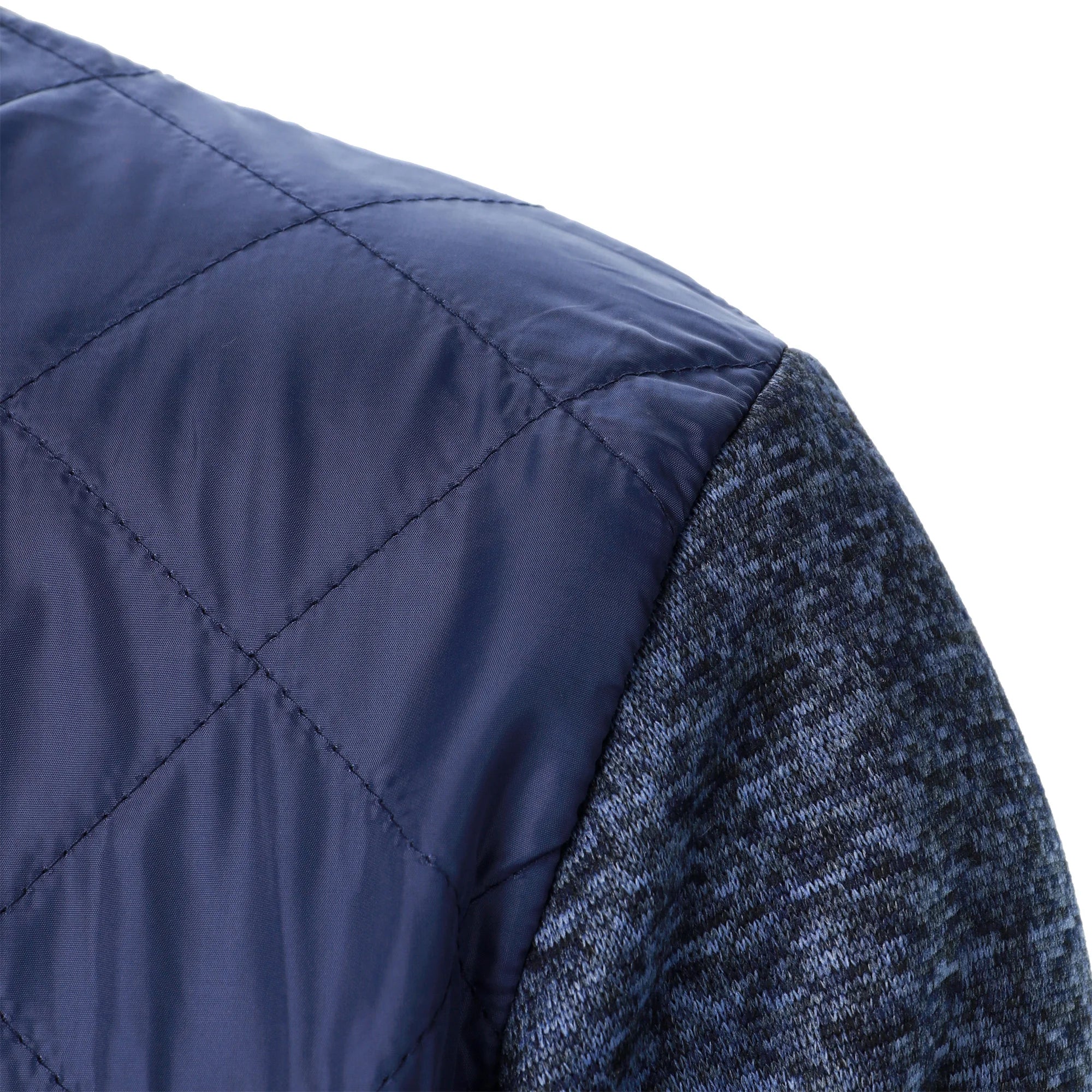 Men's Autumn/Winter Zip-Up Knit Jacket – Striped Check Stand Collar Sweater Coat