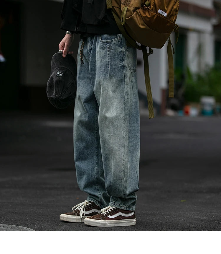 Men's Loose Fit Denim Cargo Jeans