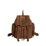 Gothic Punk Backpack Rivets Student School Bag Vintage Duffel Bag with Cross Stud Design Women Large Capacity Travel Bag