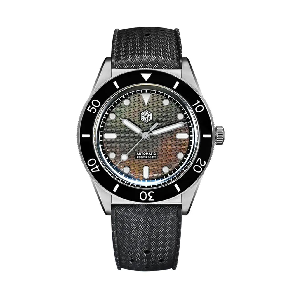 San Martin 39mm SN0151 Guilloche MOP Automatic Dive Watch