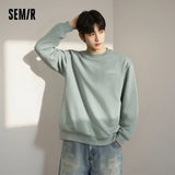 Semir Unisex Sweatshirt Regular Shoulder Crew Neck Soft Cotton Feel Pullover Everyday Casual Style Autumn Top 2026