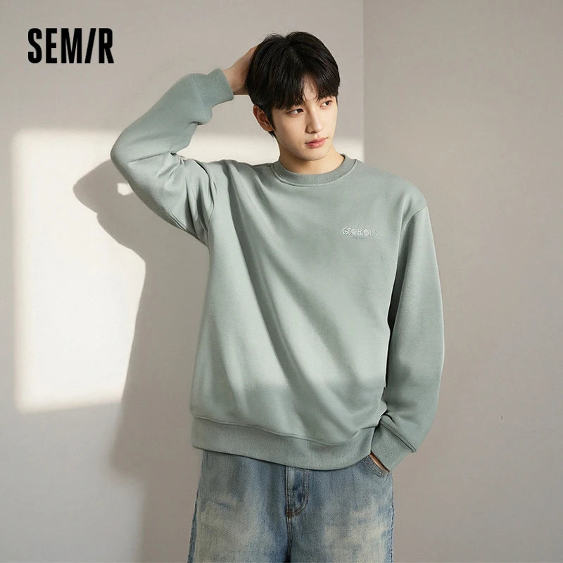 Semir Unisex Sweatshirt Regular Shoulder Crew Neck Soft Cotton Feel Pullover Everyday Casual Style Autumn Top 2026
