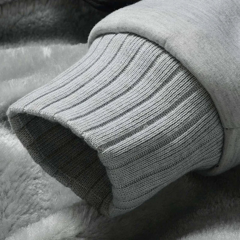 New Men's Hoodies Jacket Winter Thick Warm Fleece Zipper Hoodies Coat Casual Tracksuit Sportwear Male Sweatshirts M~ 5XL