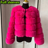 Elegant Winter Faux Fox Fur Crop Jacket