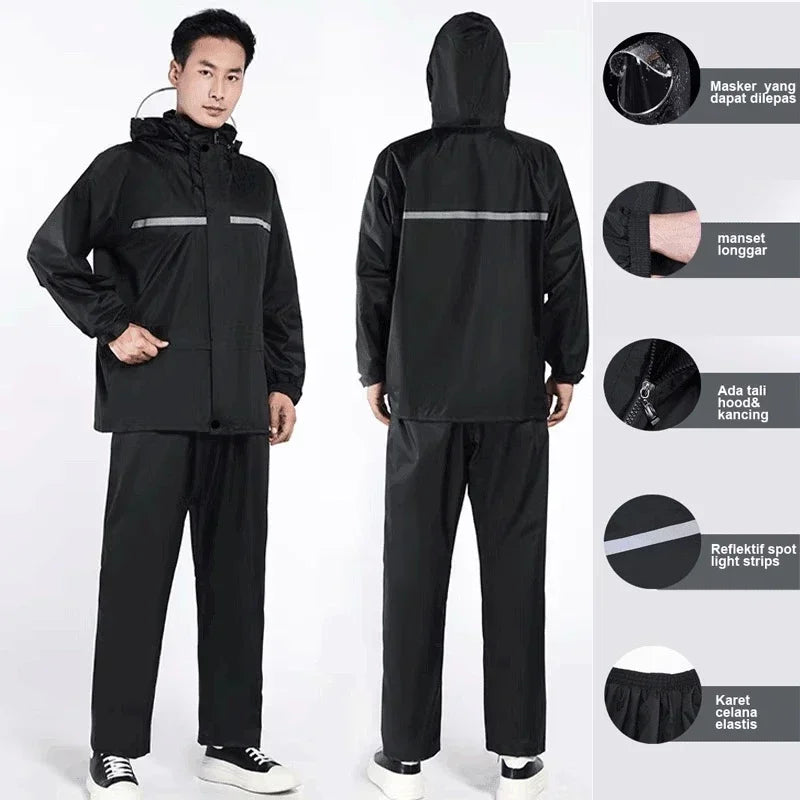 Waterproof Rain Suit for Men & Women | Reflective Riding Gear