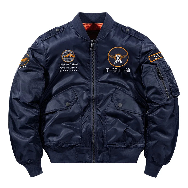 Men's MA-1 Flight Bomber Jacket | Classic Military Cargo Style Coat