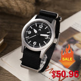 Militado ML05 Quartz Watch Sword-shaped Hands VH31 Sweep Movement Military Field Watch Sapphire Waterproof Luminous Watches