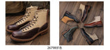 KOWM Hiking shoes men's walking boots British cowhide high top motorcycle boots ankle casual sneakers trekking shoes thick soled