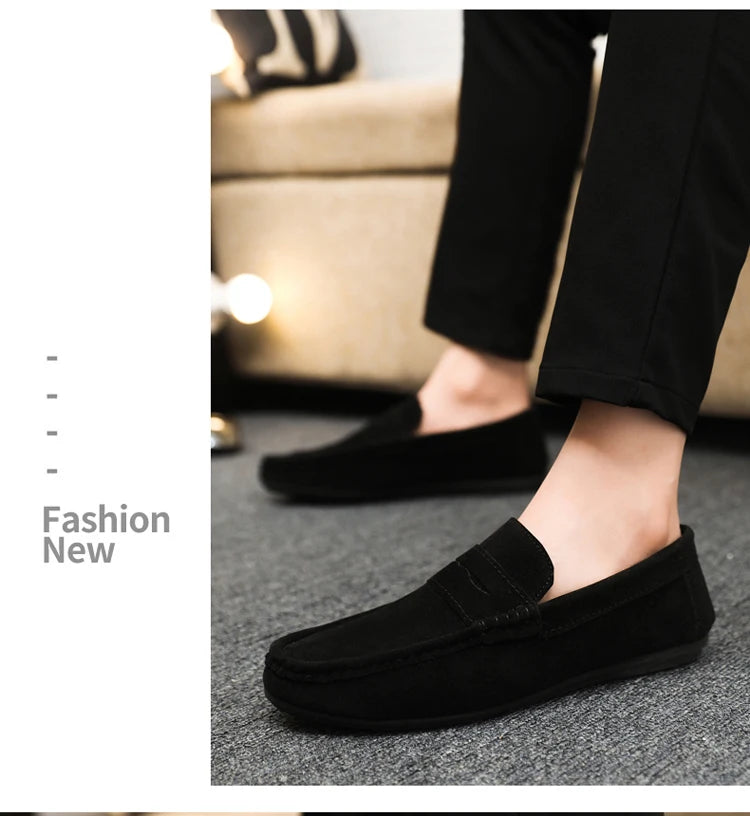 2026 Casual Men's Shoes Versatile Comfortable Work Shoes Driving Loafers Black, Grey, Khaki Three-Colour