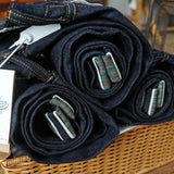 SAUCE ZHAN Mens Jeans Rainbow Sanforized Selvedge Denim Jeans Man Python Skin Labels Regular Fit 14 Oz