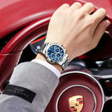 POEDAGAR 834 Men's Luxury Chronograph Watch | Stainless Steel