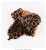 wild leopard print pilot caps Faux fur Bomber hat men ski cap winter hat thickened warm ear protect hat classic riding cap털모자