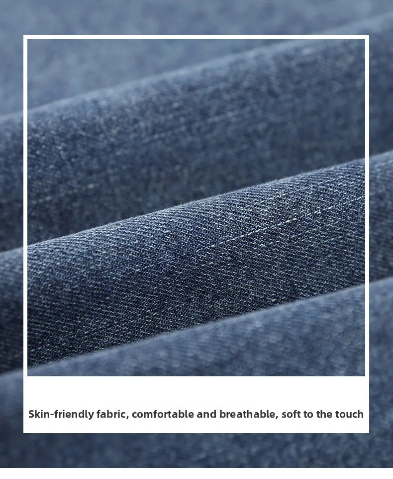 Retro American Washed Denim Jacket Loose Casual Long Sleeve Shirt for Men Autumn Fashion Urban Style Cotton Machine Washable