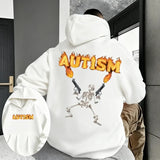 Autumn and Winter Casual Loose  Printed Sweater Hoodie autism skeleton Print Fashion Summe Men's Oversized Y2K