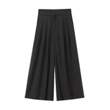 2-Piece Sleeveless V-Neck Trouser Set with Belt – Summer Commuter Wide Leg Suit