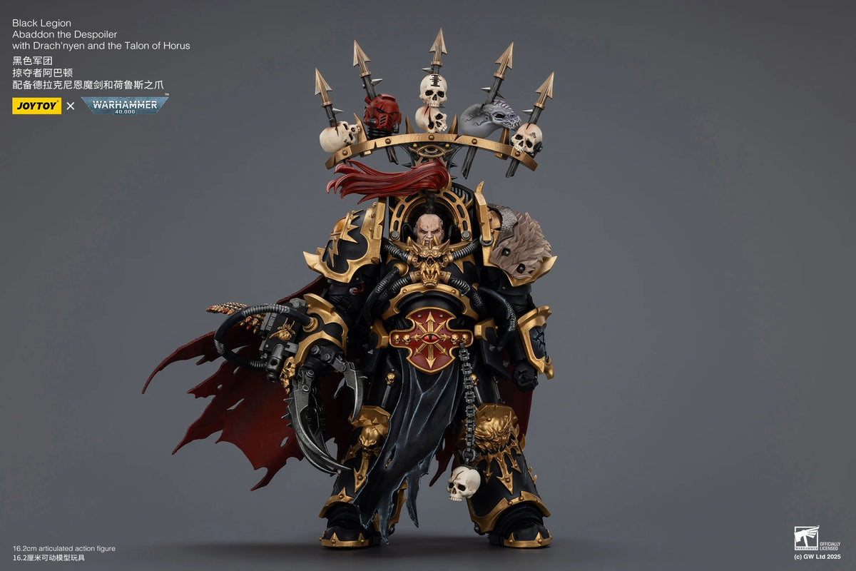 JOYTOY Warhammer 40k 1/18 Action Figures Black Legion Abaddon the Despoiler with Drach'nyen and the Talon of Horus