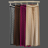 Geometric Knit Hoodie & High-Waist Wide-Leg Pants Set