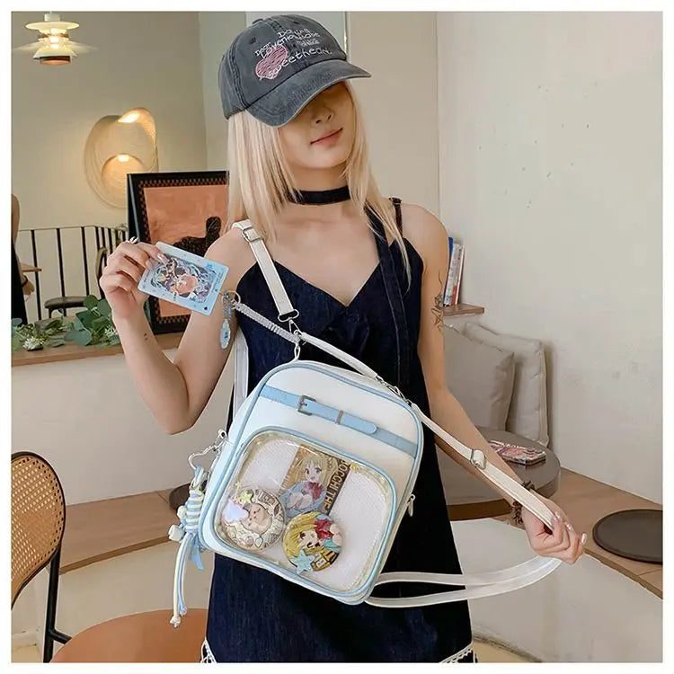 New Women Fashion Casual Backpack Preppy Style One Shoulder Crossbody Handbag Original Niche Design Girl Ulzzang Ita Bag