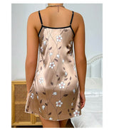 Elegant Floral Satin Nightdress