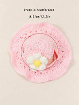Floral Knit Hat for Cats & Small Dogs — One Size