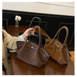 2025 Leopard Print Suede Women Tote Bag with Inner Pocket Underarm Bag Large Capacity Satchel Bag for Work Travel Purses Handbag