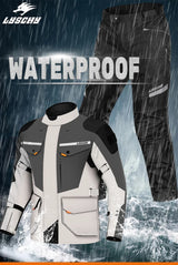 LYSCHY Motorcycle Jacket Pants Suit Cold-proof Waterproof Winter Men Motorbike Riding Moto Jacket Protective Gear Armor Clothing