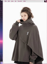 Oversized High-Collar Techwear Pullover Hoodie