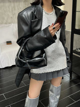 Motingsome Handbag Shoulder Pouch Woman Tote Smooth Cow Leather Crossbody Lady Spring Saddle Red Mini Messenger Purses 2025 New