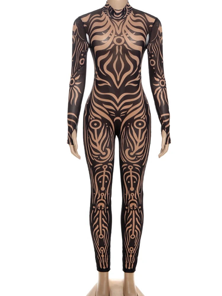 Urban Print Turtleneck Bodysuit