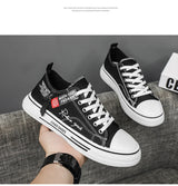 Men's Plus Size Canvas Sneakers — Breathable Lace-Up Casual Flat Shoes