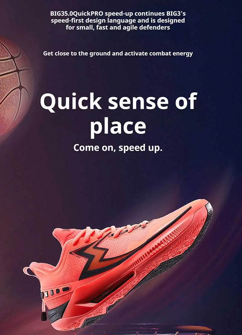 361 Degrees BIG3 5.0 Quick Pro Men Basketball Shoes Cushioning Lightweight Breathable Stable Flexible Male Sneakers 672421111